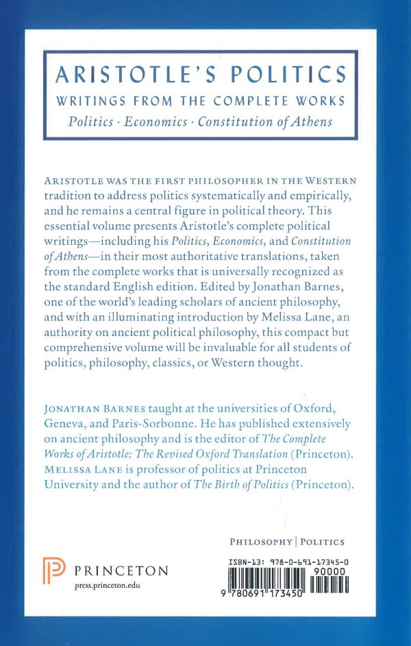 Aristotle s Politics: Writings from the Complete Works: Politics, Economics, Constitution of Athens Discount