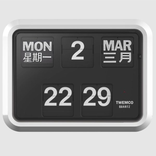 Twemco BQ-17 Flip Clock (White Case, Black Dial)(Chinese Character, 24 Hour) Online