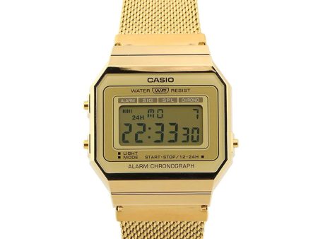 Casio Vintage Digital Gold Plated Mesh Strap Watch A700WMG-9ADF Online Sale