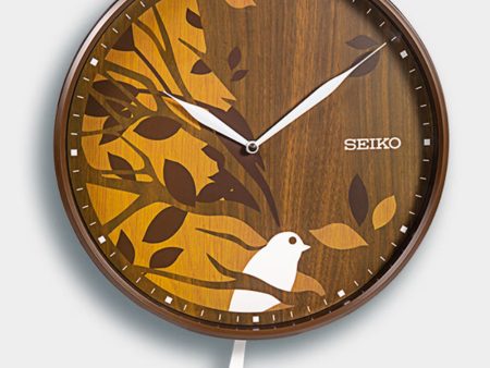 Seiko Wall Clock with Swinging Bird Tail pendulum QXC243B Discount