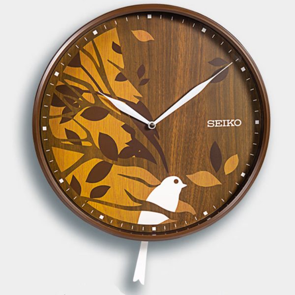 Seiko Wall Clock with Swinging Bird Tail pendulum QXC243B Discount