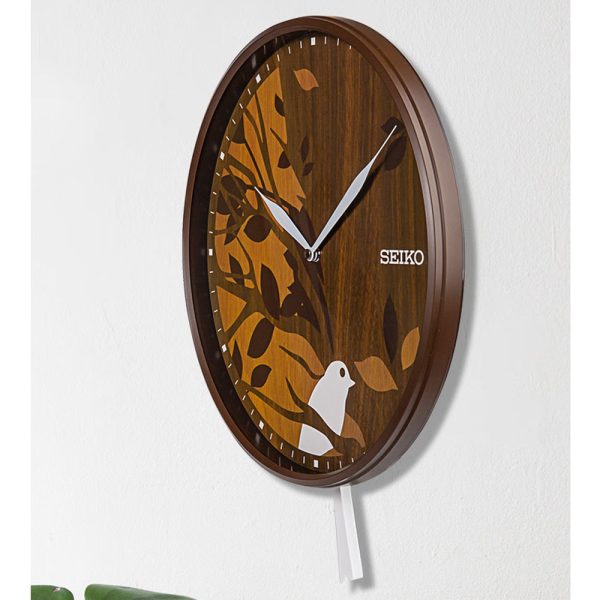 Seiko Wall Clock with Swinging Bird Tail pendulum QXC243B Discount