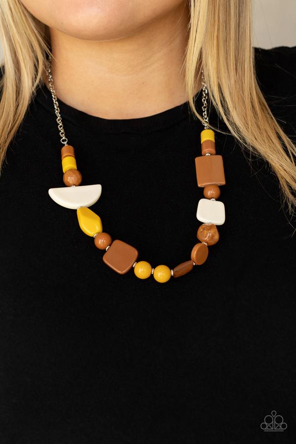 Tranquil Trendsetter - Yellow Necklace on Sale