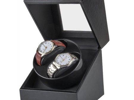 Dual Slot PU Leather Watch Winder (White Stitching) Discount