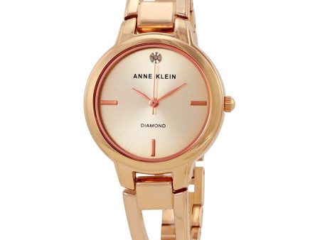 Anne Klein Genuine Diamond Dial Open Bangle Style Ladies Watch AK 2626RGRG Cheap