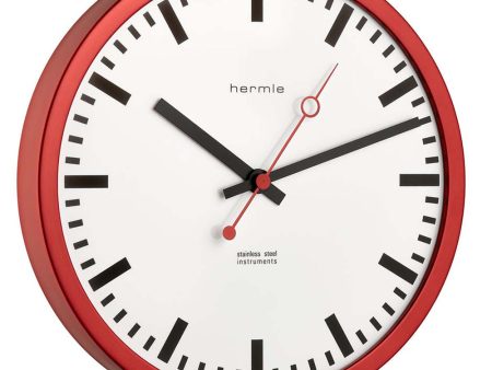 Hermle 30471-362100  Grand Central  Stainless Steel Wall Clock (Red) Sale