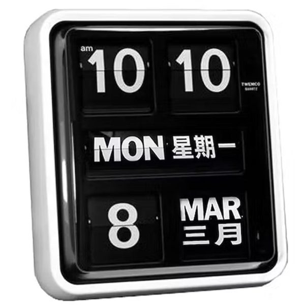 Twemco BQ-170 Flip Clock (White Case Black Dial) (Chinese Character) Discount