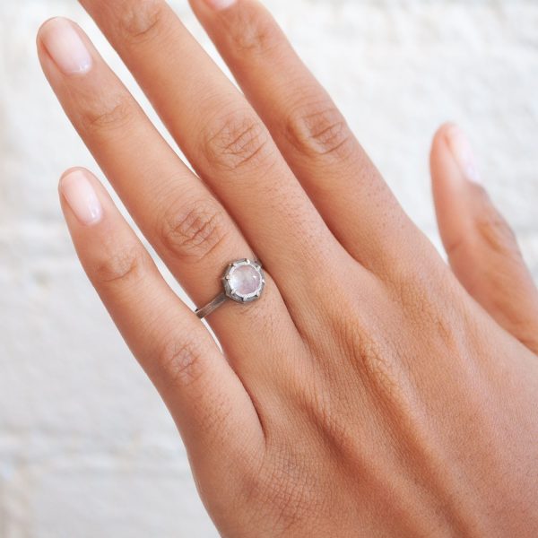 Rainbow Moonstone Ring Fashion