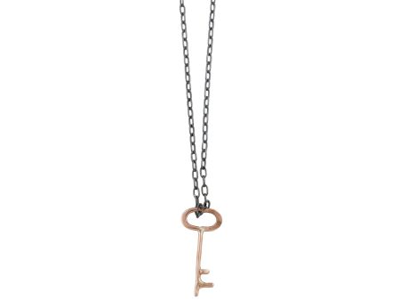 Mixed Metal Key Necklace Cheap