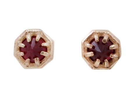 Tiny Ruby Studs For Cheap