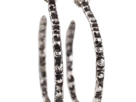 Thin Silver Urchin Hoops on Sale