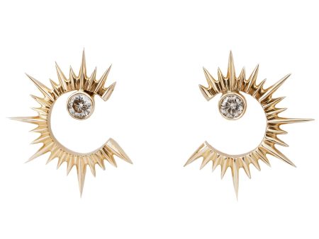 Sun & Moon Diamond Earrings For Discount