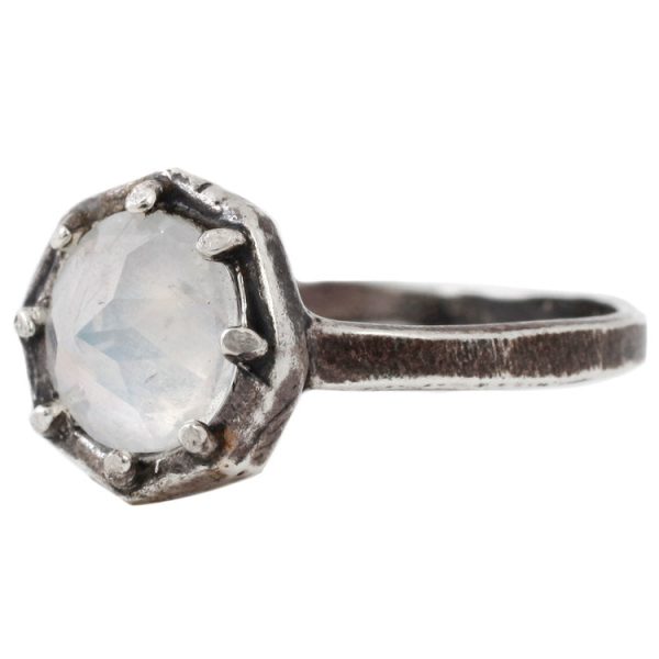 Rainbow Moonstone Ring Fashion