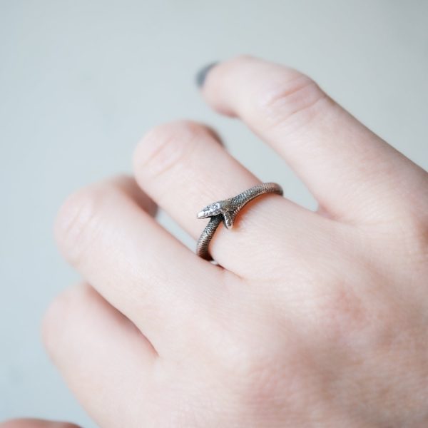 Silver Ouroboros Snake Ring For Sale