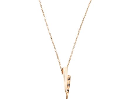 Black Diamond Yellow Gold Razor Necklace Hot on Sale